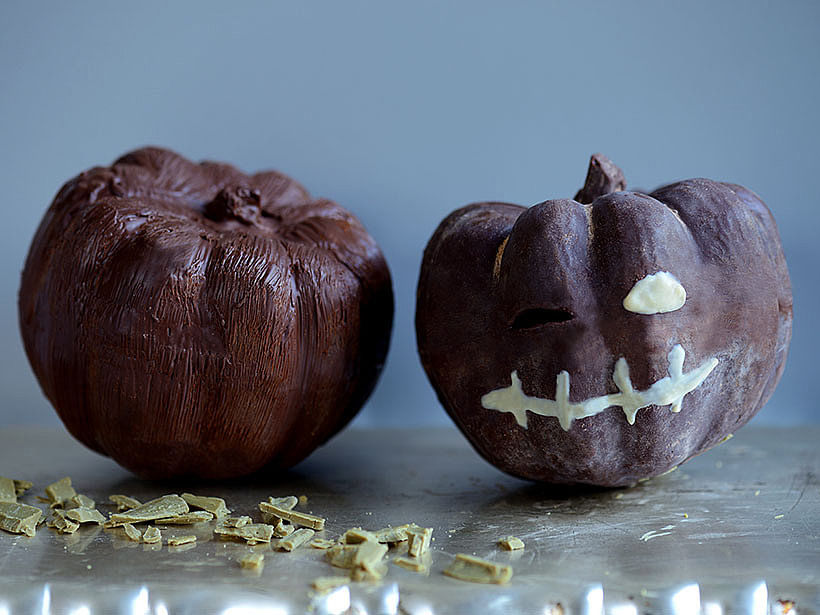 Halloween Dessert Selbstgemachter Schoko Kurbis Rezept Zotter Schokolade